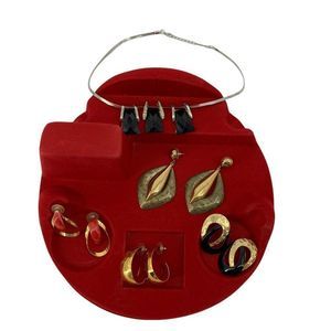 Lot of 5 Estate Bold Statement Earrings 1.5-3" Fashion Lightweight Necklace